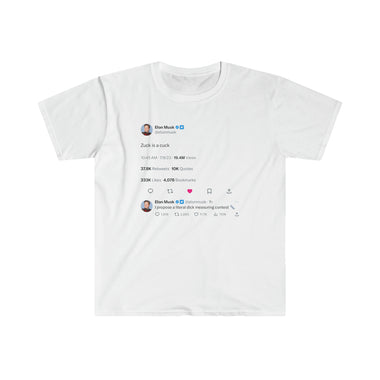 Zuck is a Cuck @elonmusk Tweet T-Shirt | Tweets on a t shirt | Elon musk shirt | Elon Musk | Tweet Shirts | Musk vs Zuckerberg