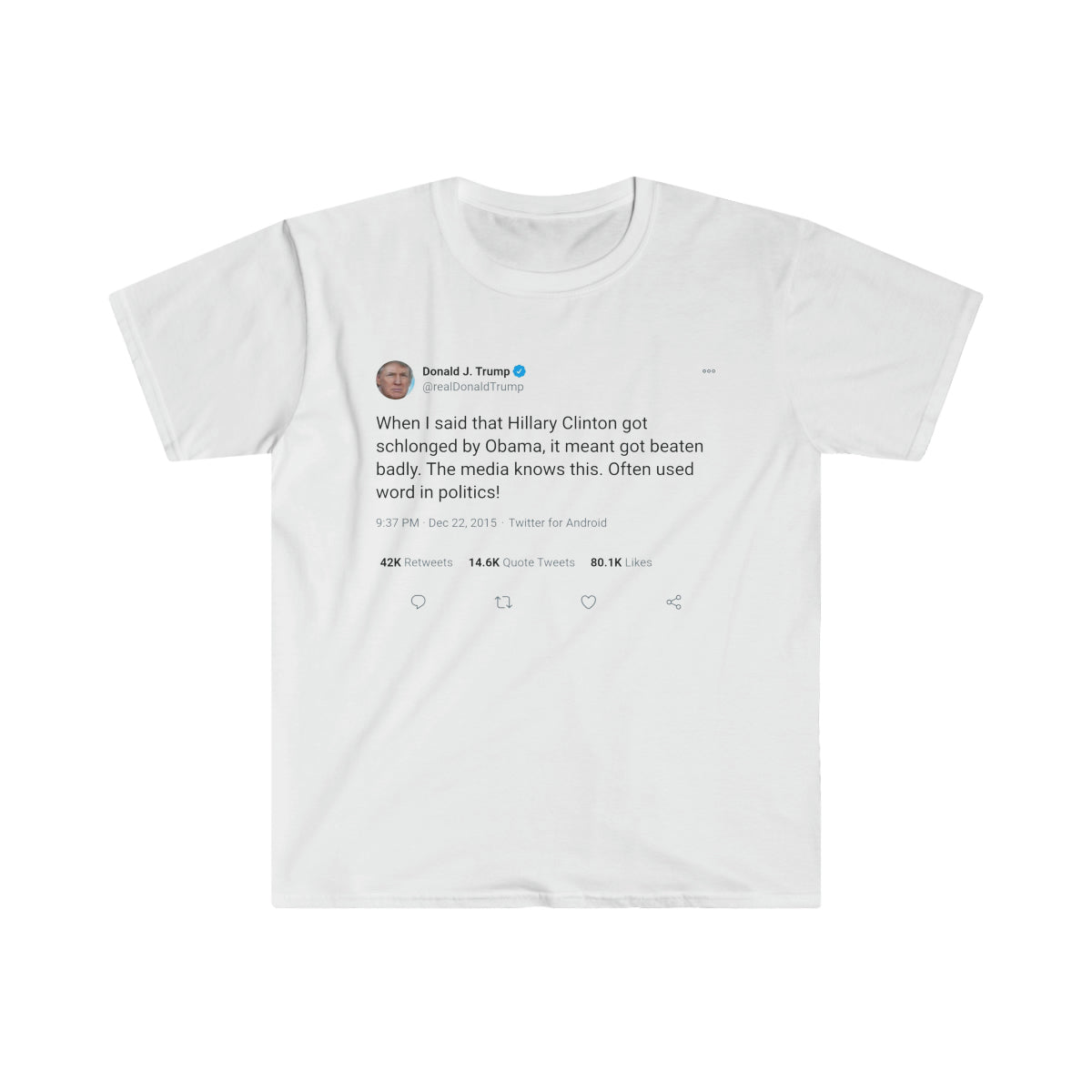 Hillary Clinton got schlonged @realDonaldTrump