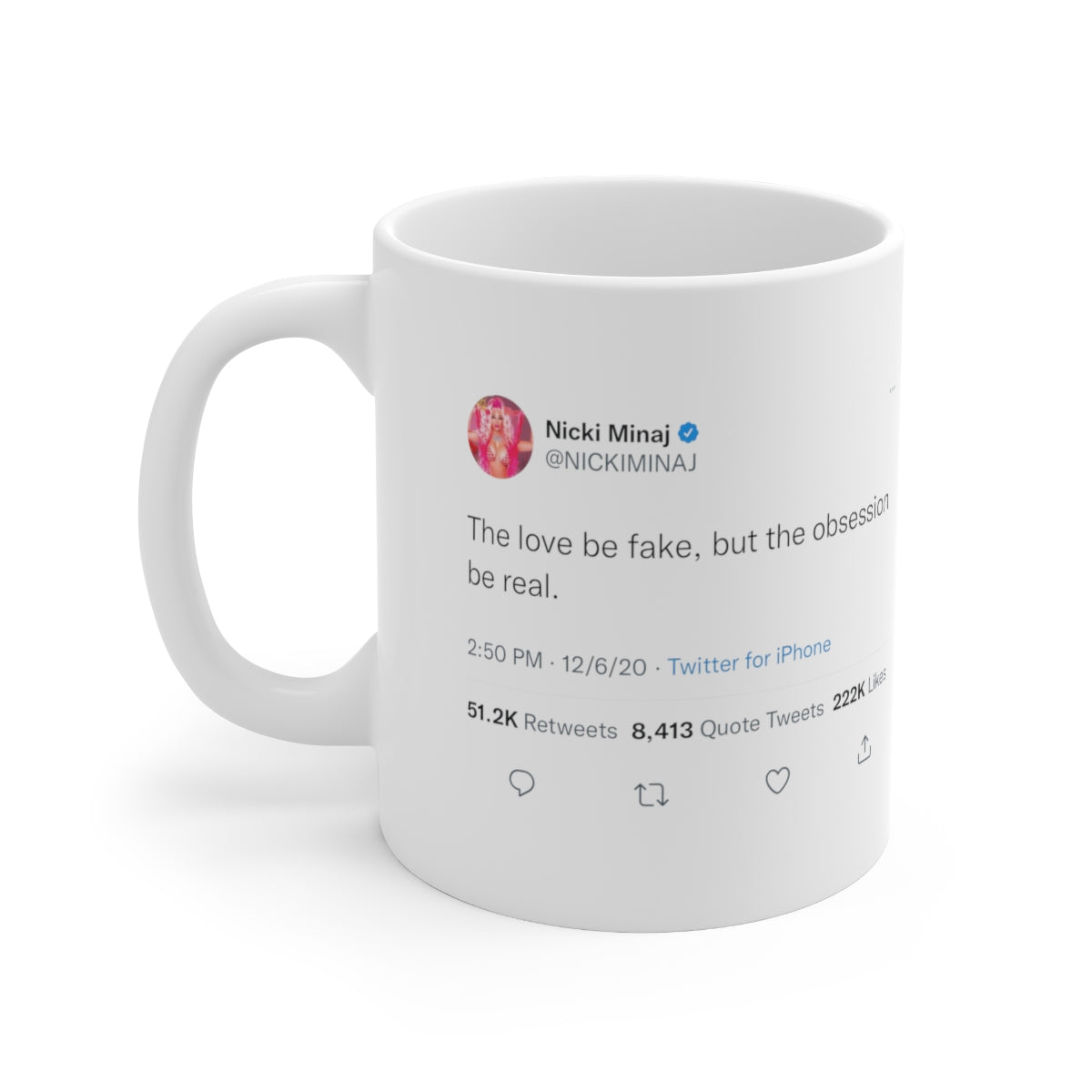 The love be fake but the obsession be real @nickiminaj